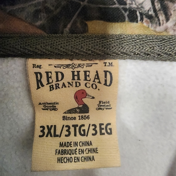 Redhead Brand Co. Camo Hunting Sweatshirt, Size 3XL, 100% Polyester - Picture 3 of 6